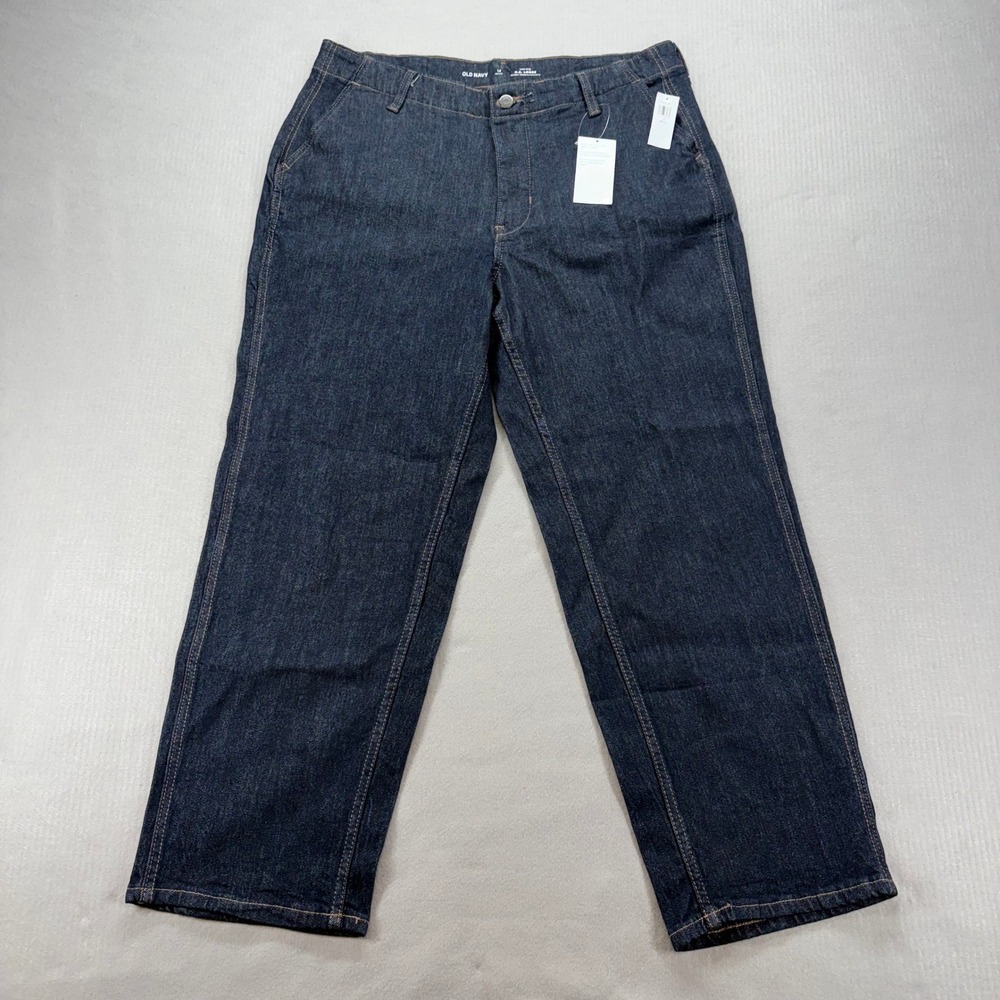 Old Navy O.G. Loose Jeans Womens 14 Petite Dark Rinse High Rise 805761-00 FLAW